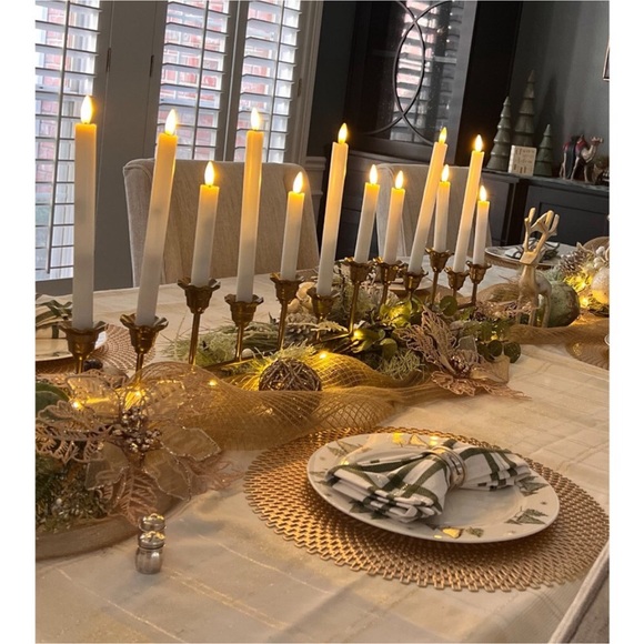 Antiqued Metal Taper Ruffled Candelabra Brass Finish - Hearth & Hand - Picture 6 of 11